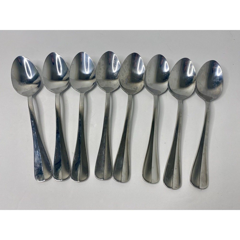 International Simplicity Stainless Teaspoon 6 1/8" Center Ridge Lot Of 8